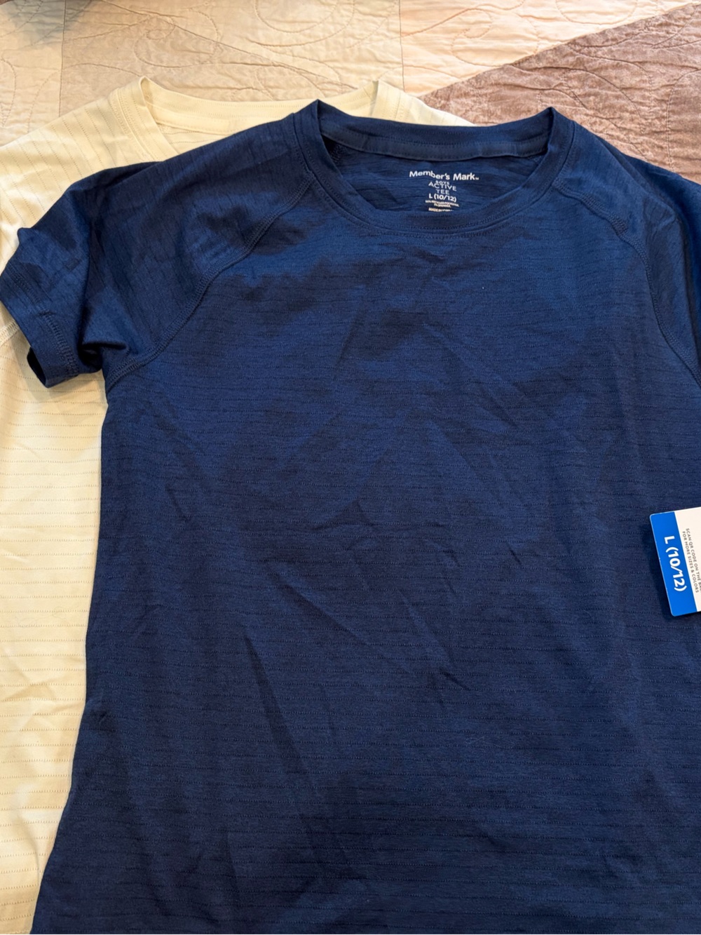 Boys  2 pack Crew Neck Tees in Navy and Cream